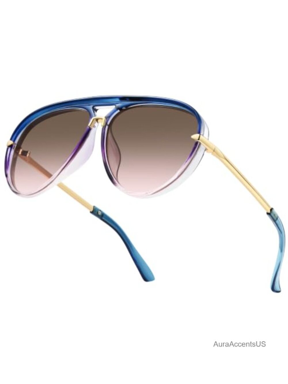 Oversized Retro Aviator Sunglasses UV400 Full-Frame Women